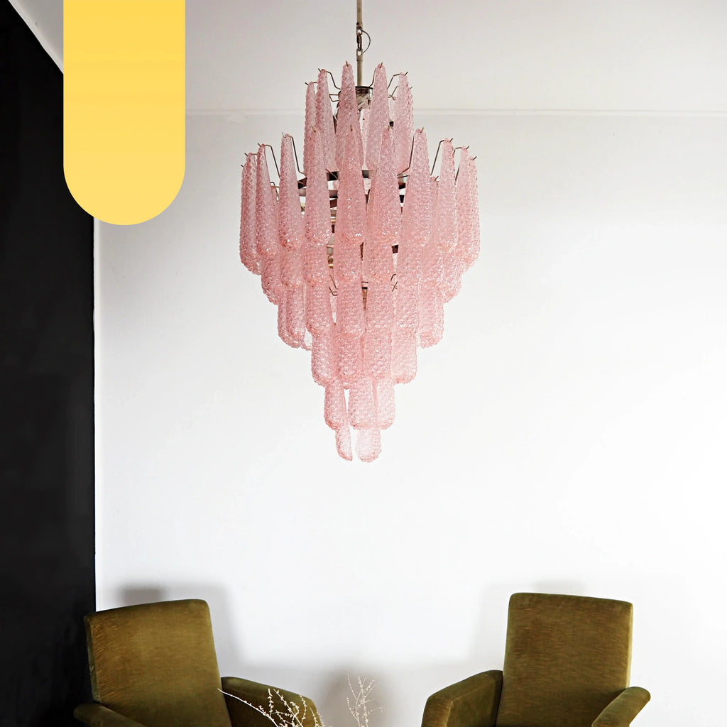 Murano Pink Petals Glass Chandelier product image