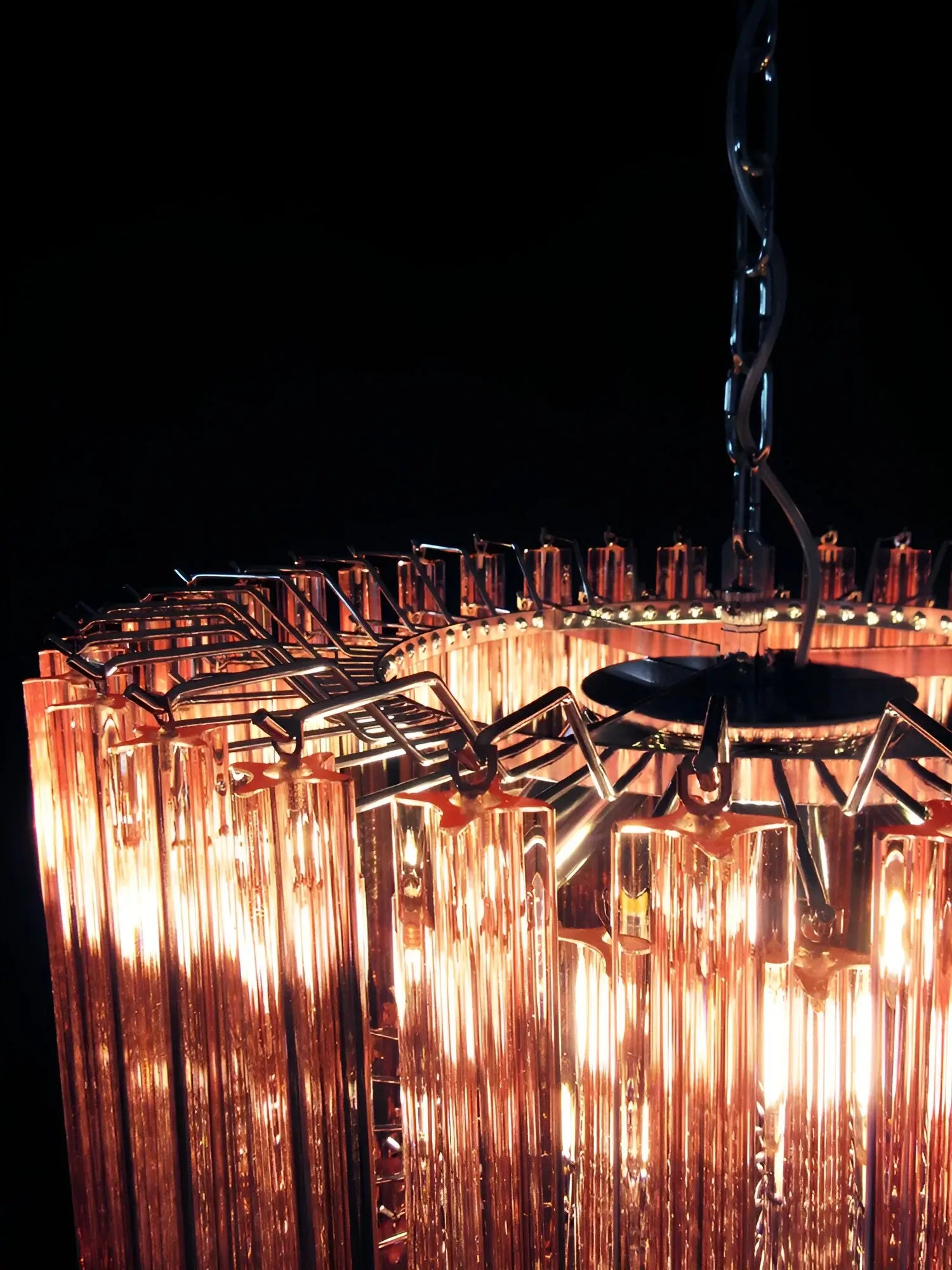 Murano Quadriedri Prisms Pink Chandelier product image