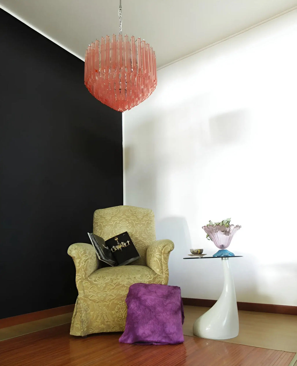 Murano Quadriedri Prisms Pink Chandelier product image