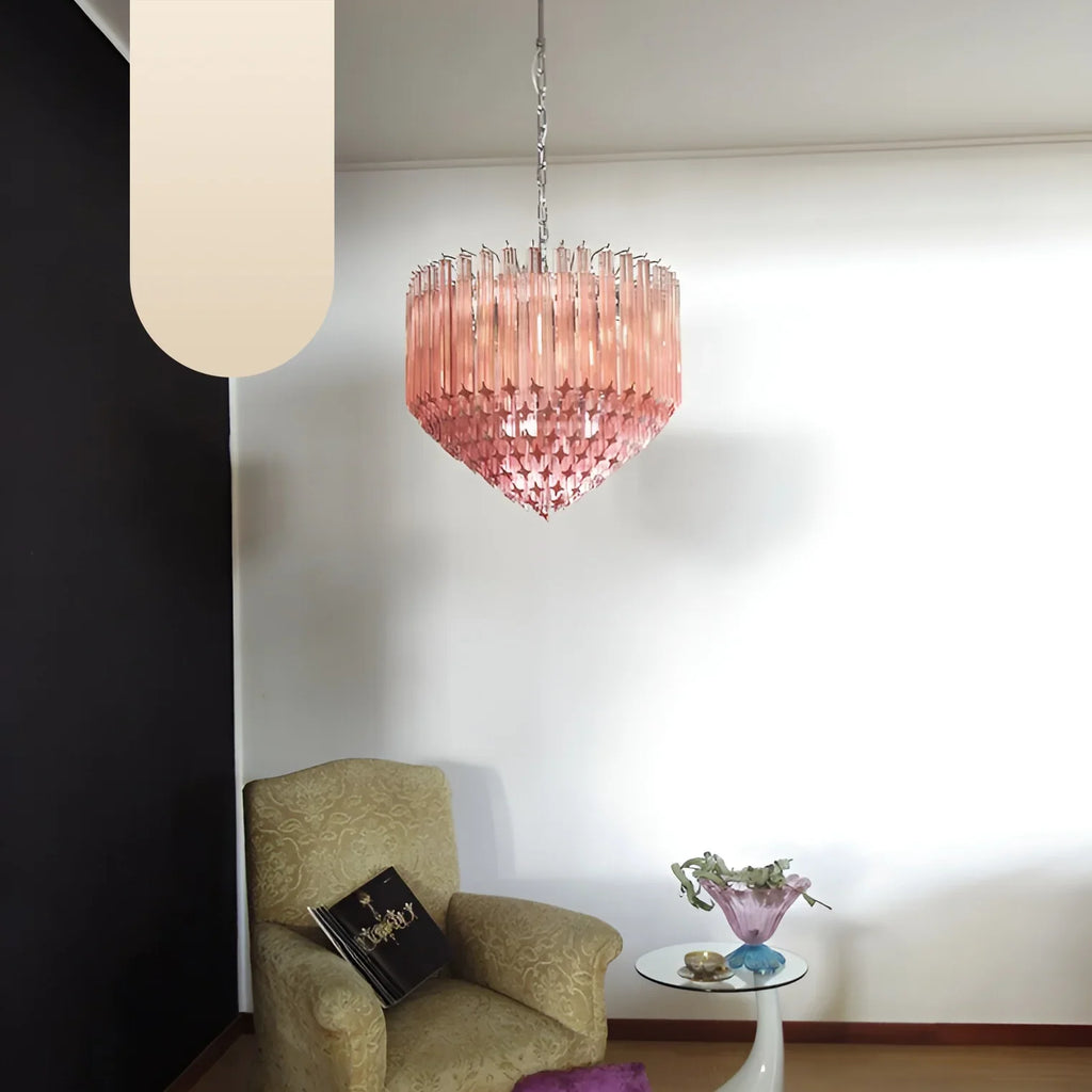 Murano Quadriedri Prisms Pink Chandelier product image