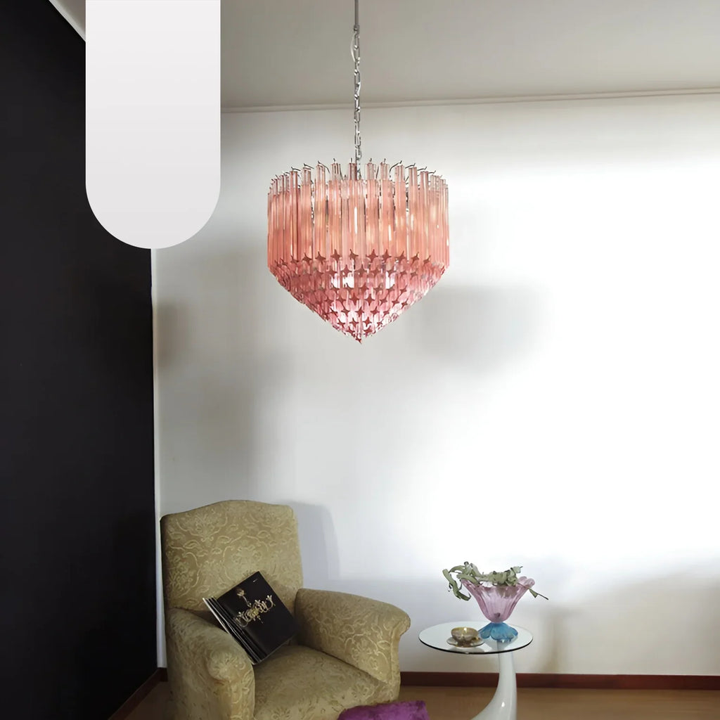 Murano Quadriedri Prisms Pink Chandelier product image