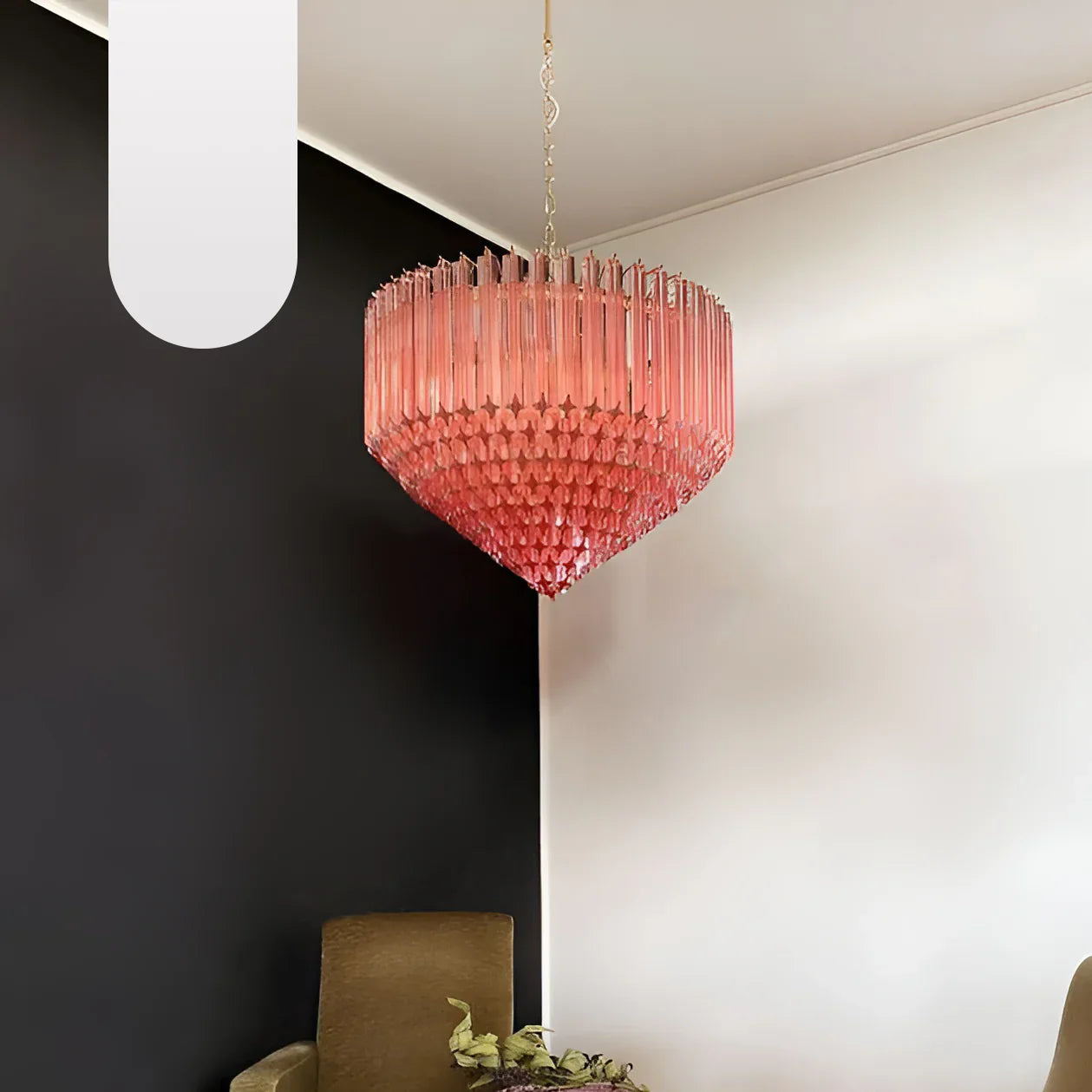 Murano Quadriedri Prisms Pink Chandelier product image