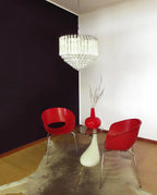 Murano Quadriedri Prisms Transparent Chandelier material and finish detail
