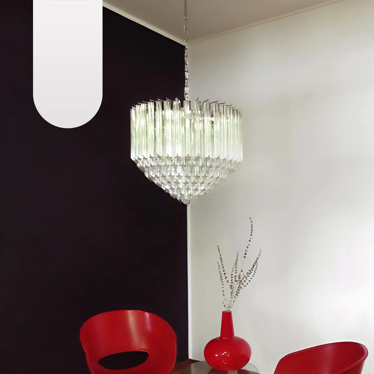 Murano Quadriedri Prisms Transparent Chandelier product image