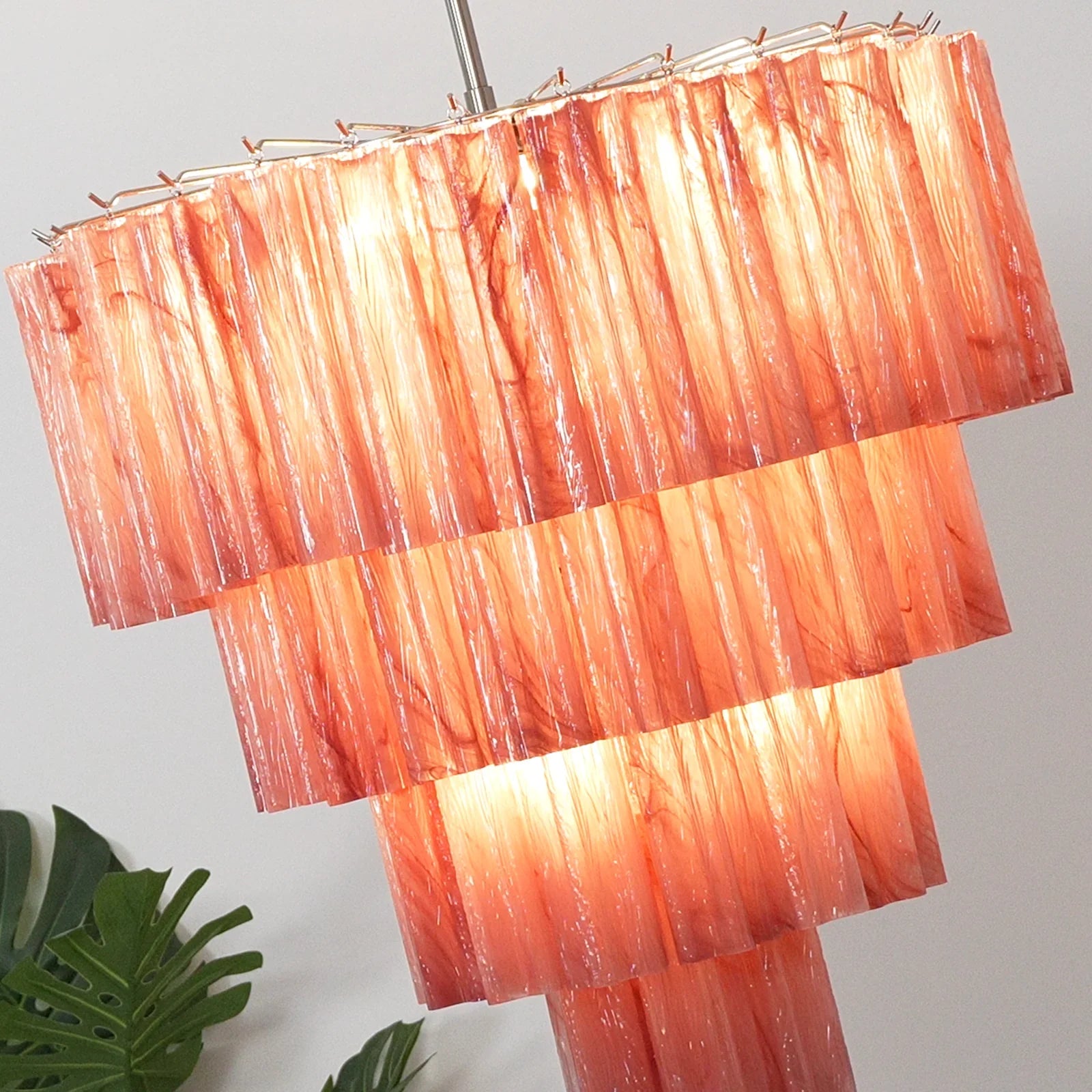 Murano Red Glass Tubes Chandelier product image