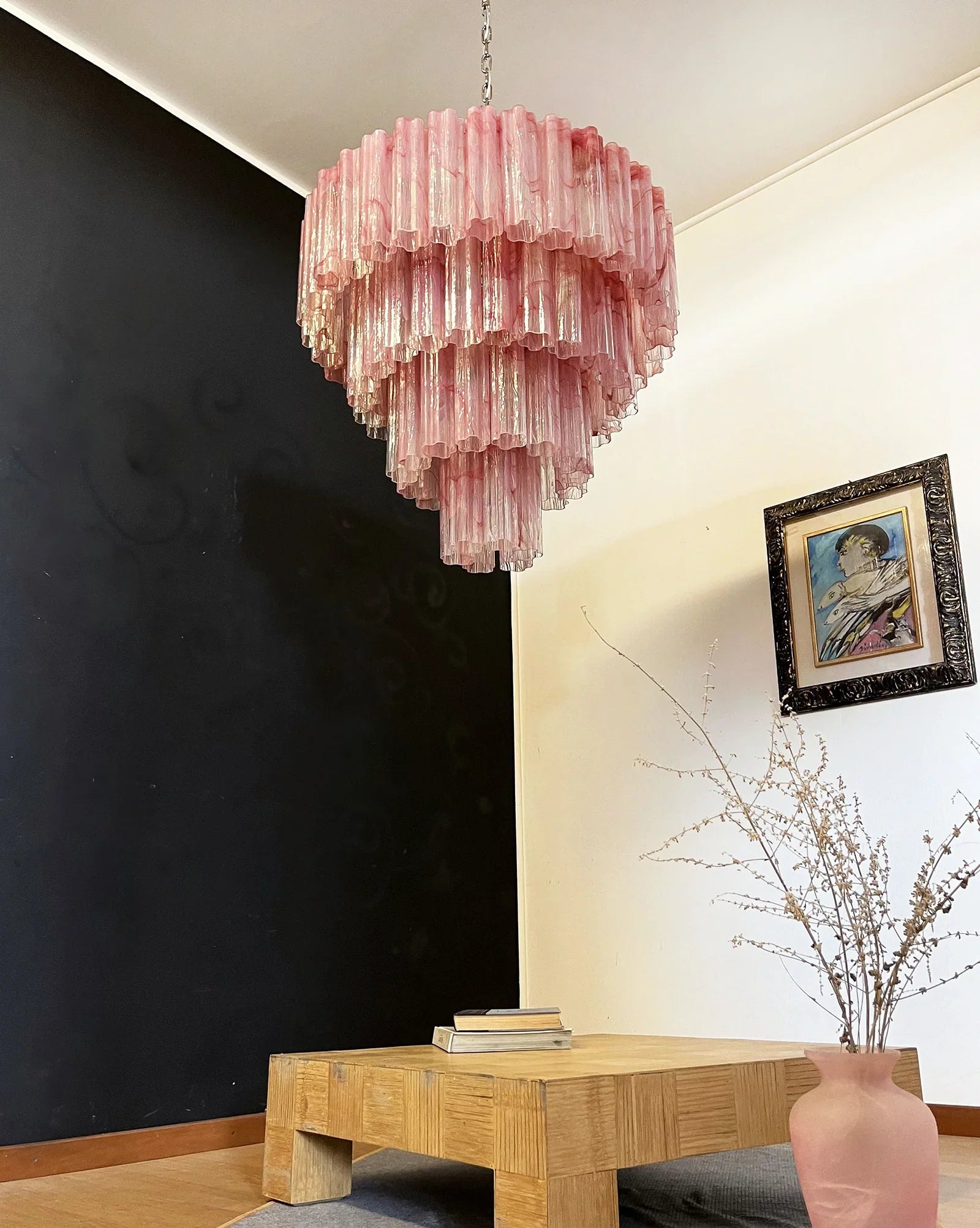 Murano Red Glass Tubes Chandelier product image