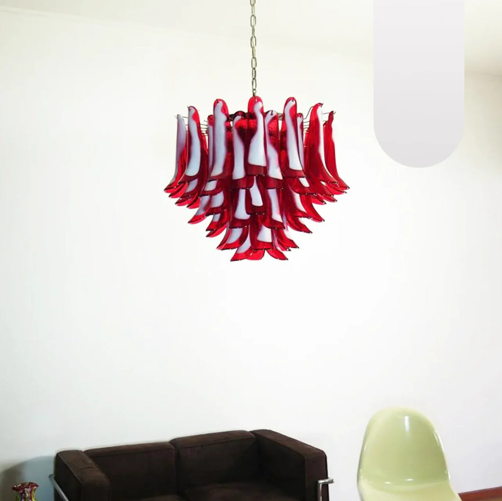 Vintage Red Glass Murano Petals Chandelier product image