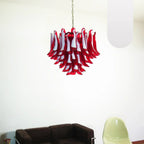 Vintage Red Glass Murano Petals Chandelier product image