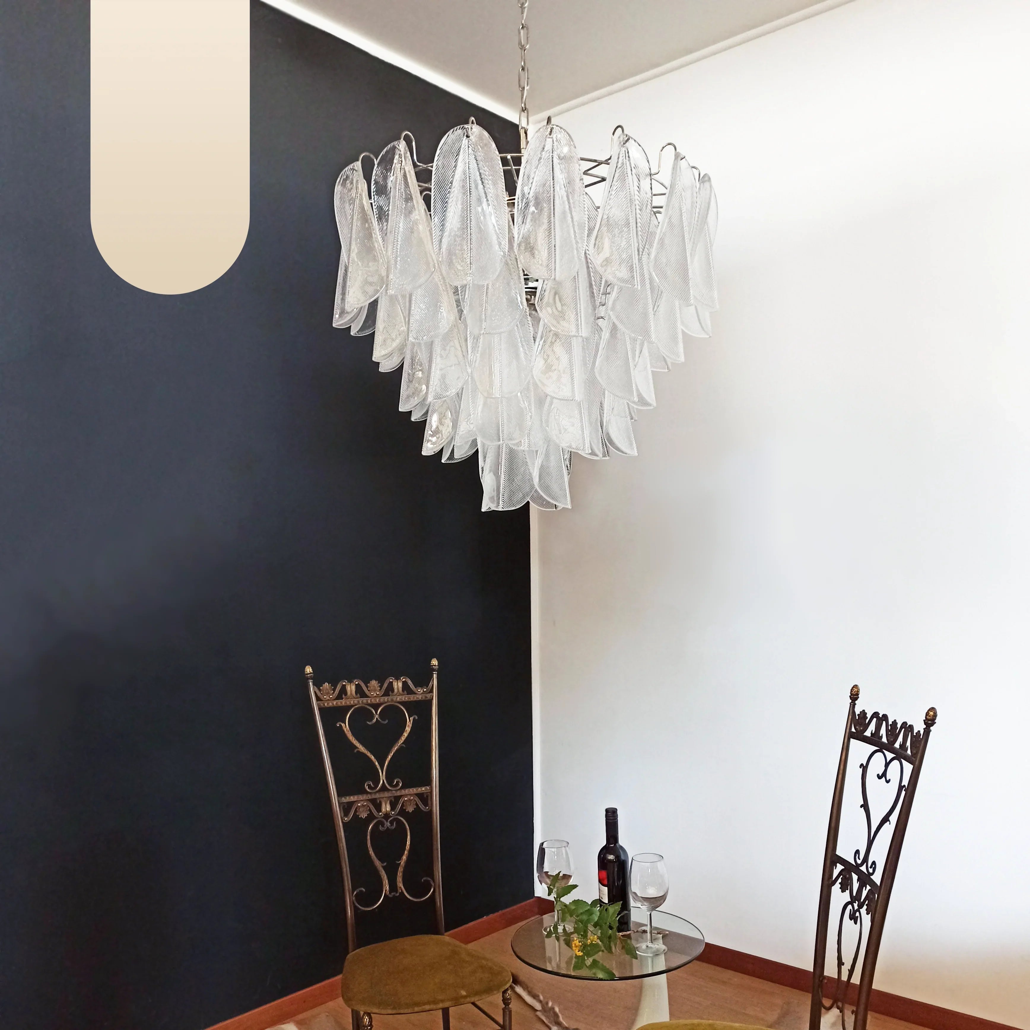 Murano Glass Leaves Transparent Chandelier product image