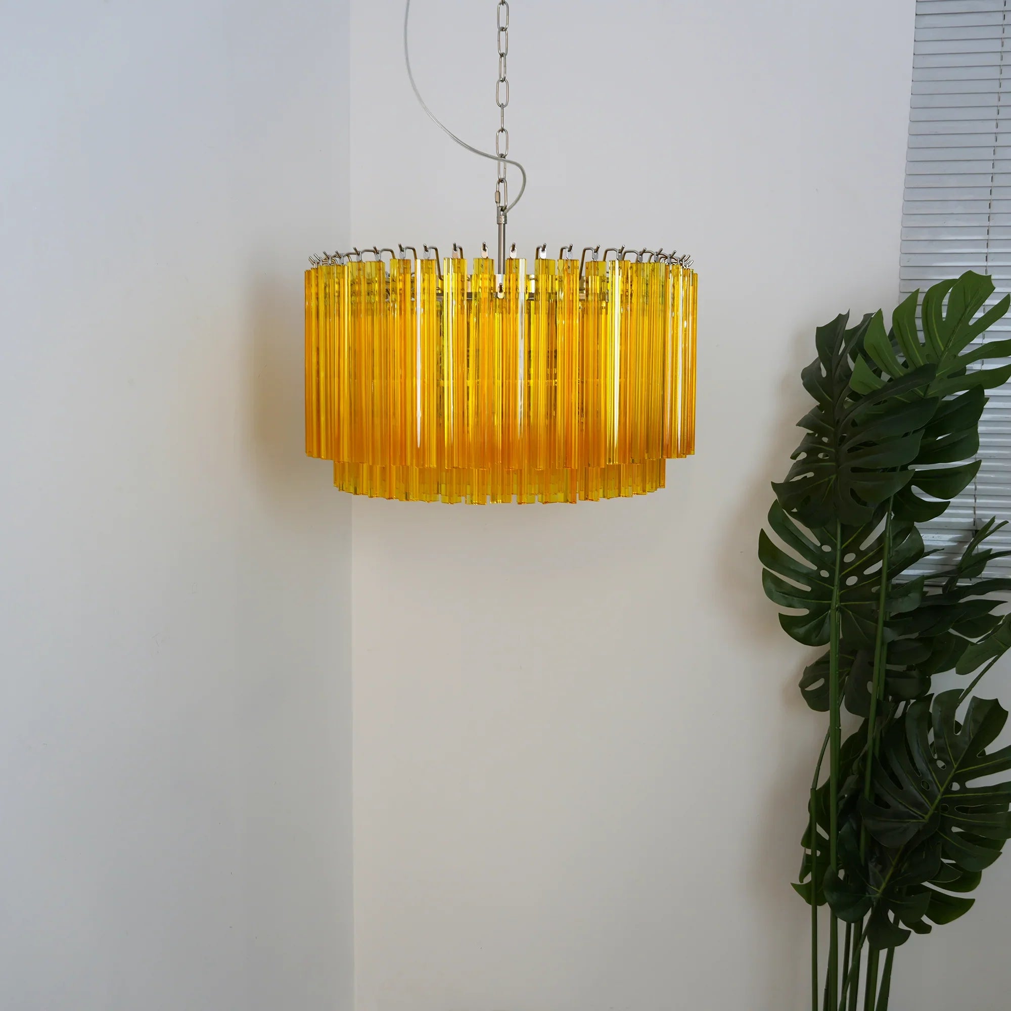 Murano Round Prisms Amber Chandelier product image