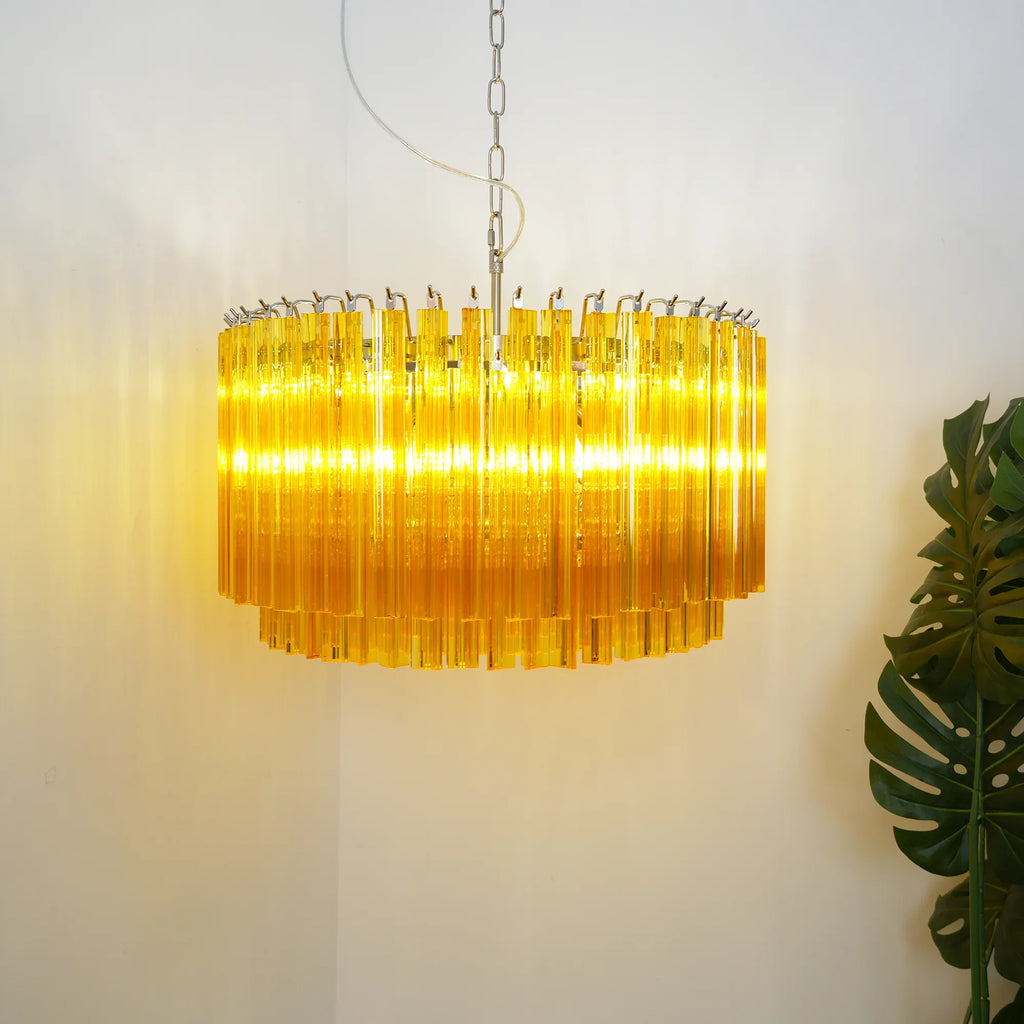 Murano Round Prisms Amber Chandelier product image
