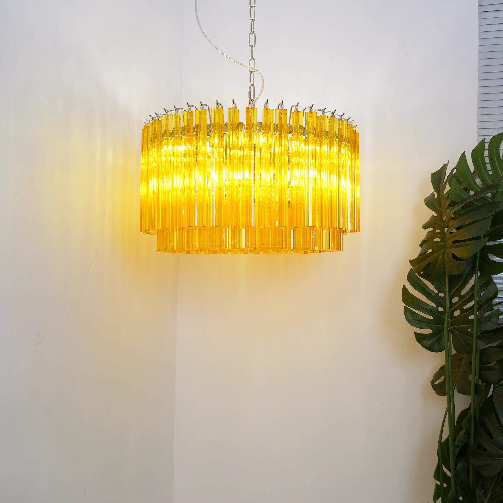 Murano Round Prisms Amber Chandelier product image