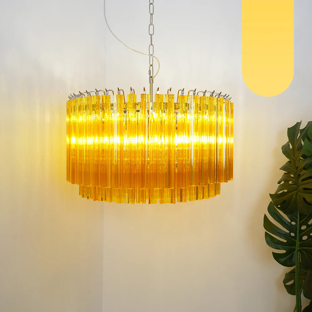 Murano Round Prisms Amber Chandelier product image