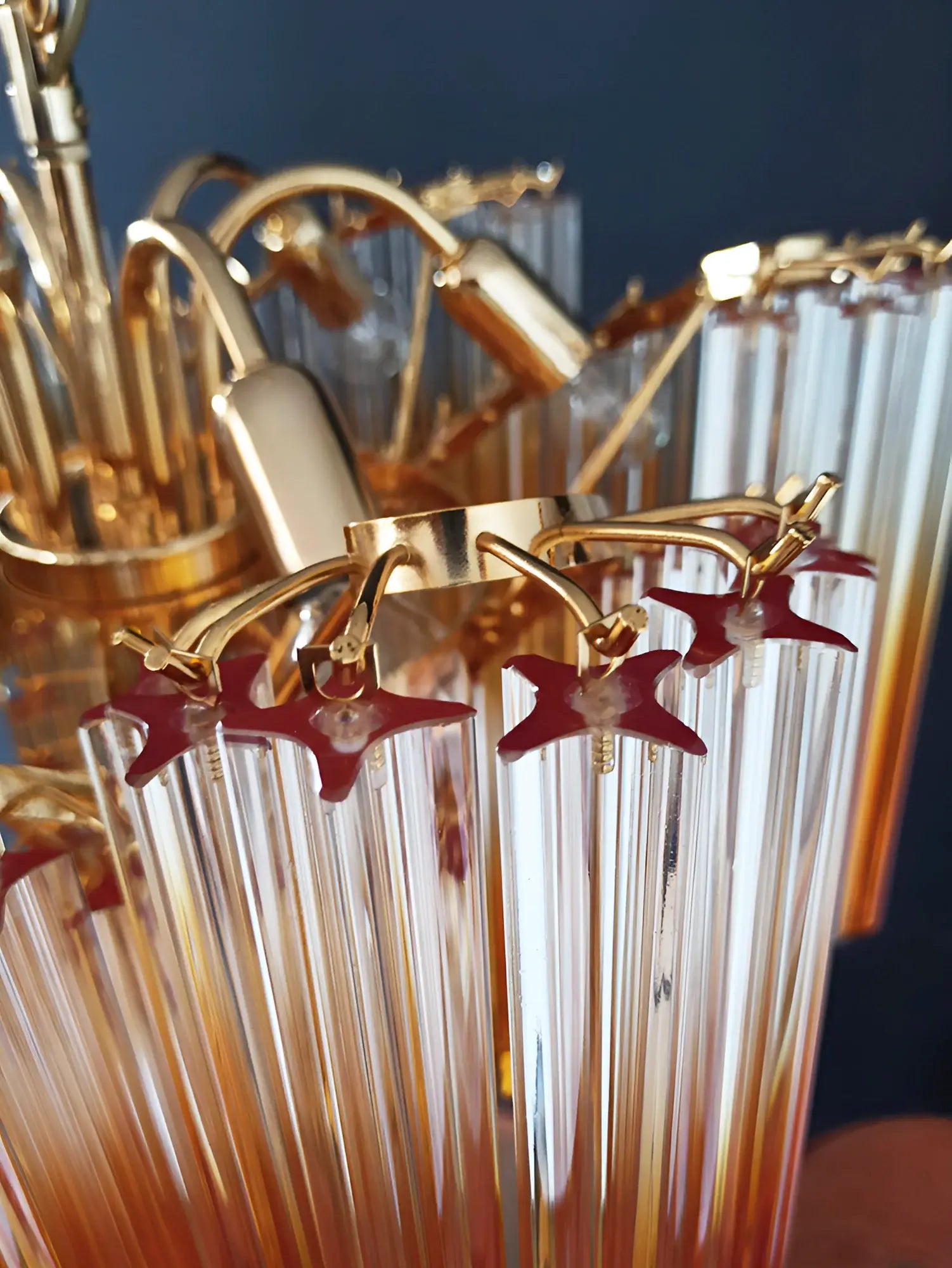 Murano Shaded Amber Prism Chandelier product image