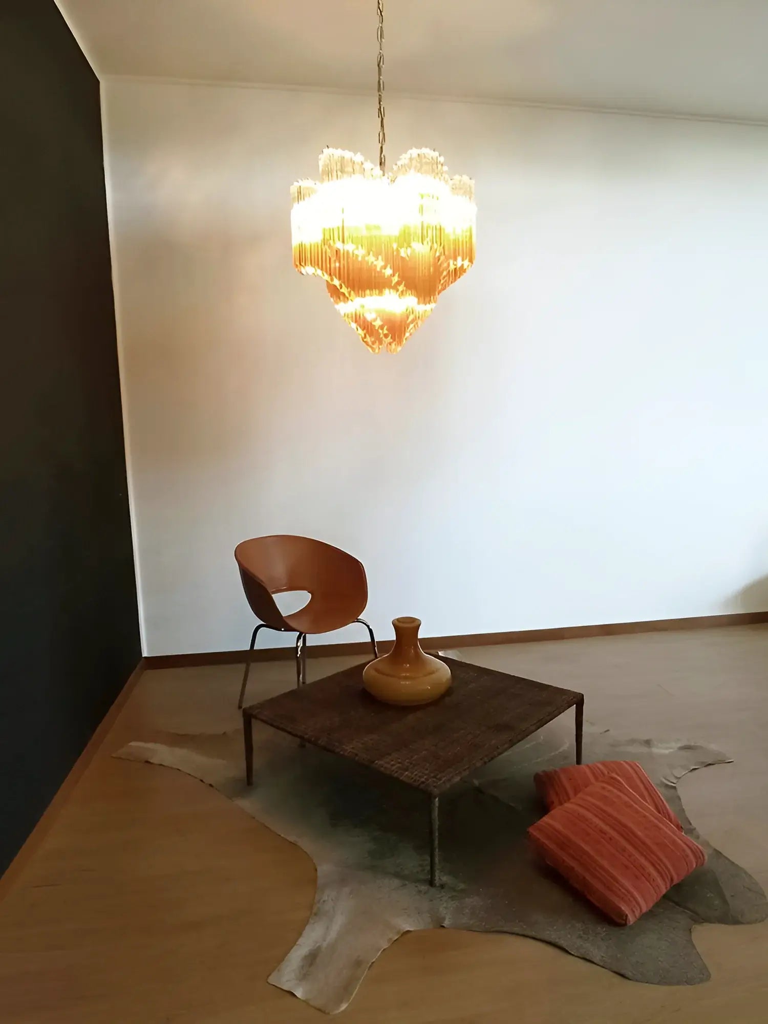 Murano Shaded Amber Prism Chandelier product image