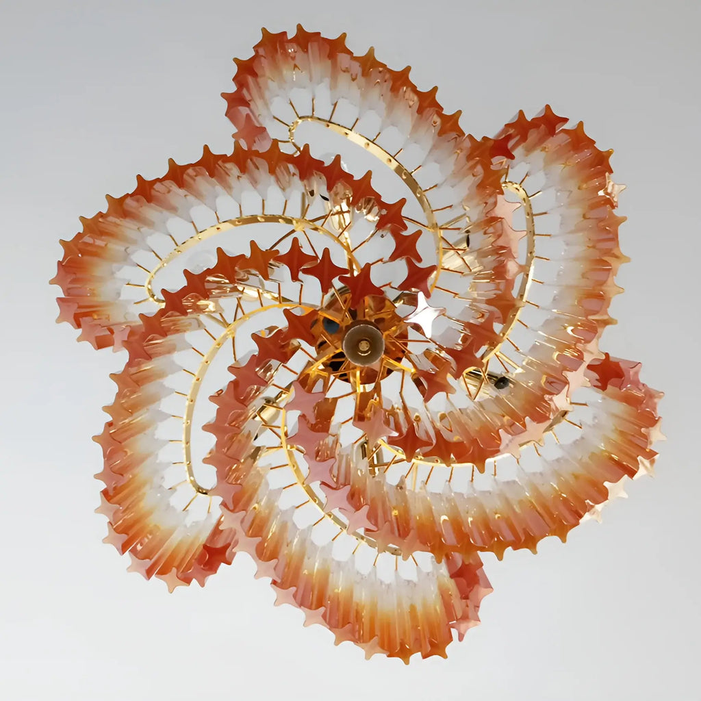 Murano Shaded Amber Prism Chandelier product image
