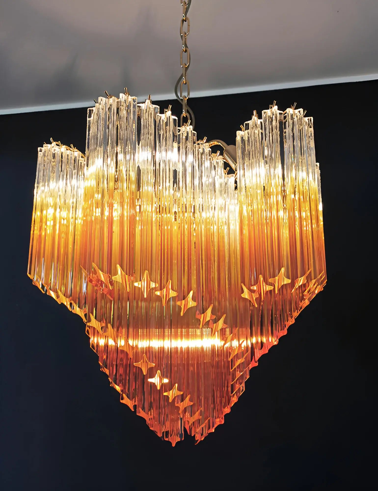 Murano Shaded Amber Prism Chandelier product image