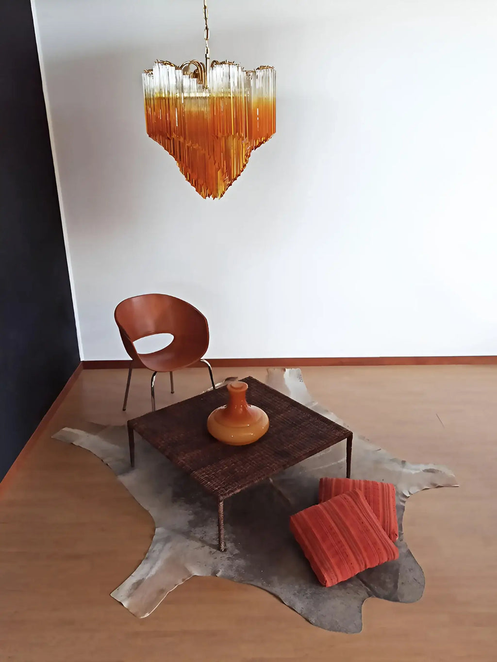Murano Shaded Amber Prism Chandelier product image