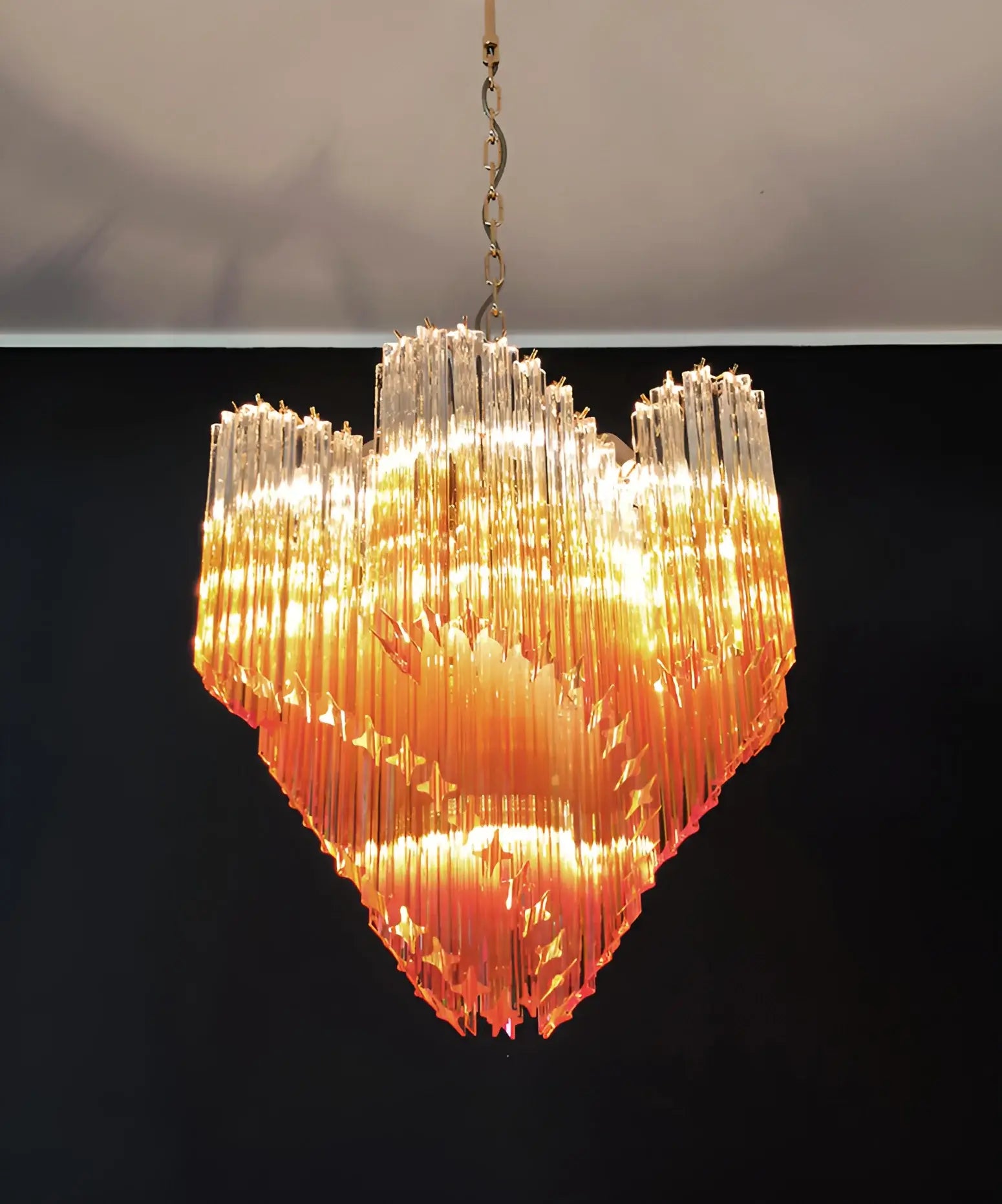 Murano Shaded Amber Prism Chandelier product image