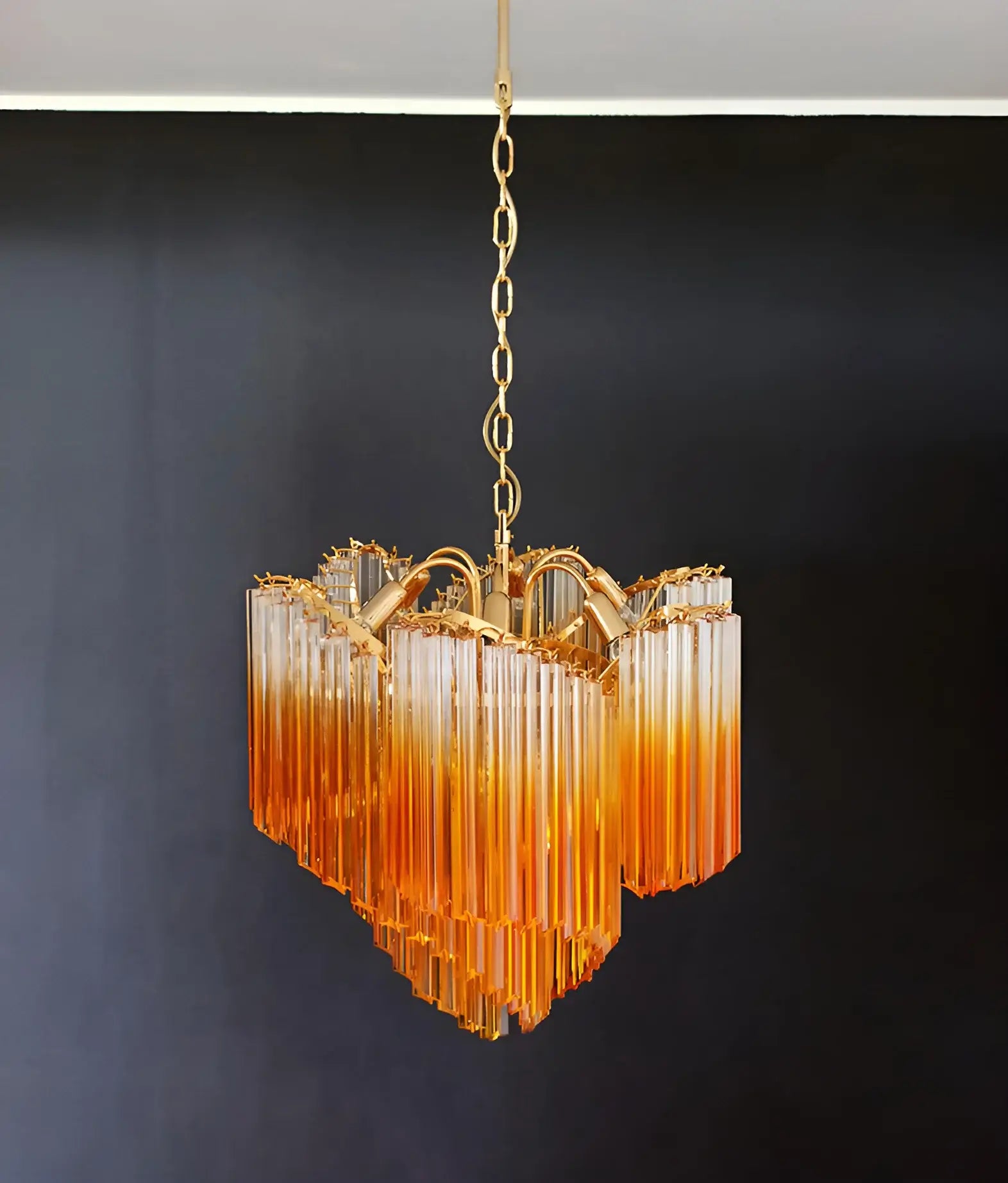 Murano Shaded Amber Prism Chandelier product image