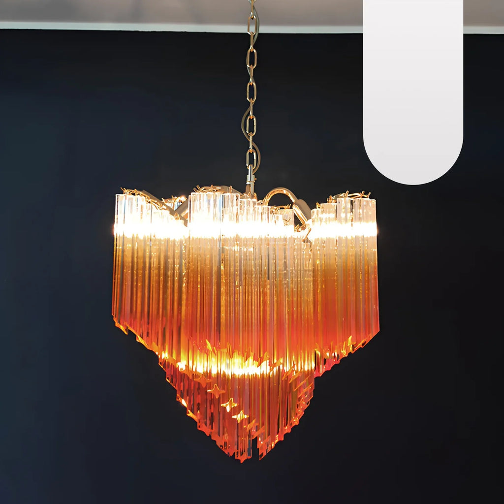 Murano Shaded Amber Prism Chandelier product image