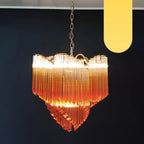 Murano Shaded Amber Prism Chandelier product image