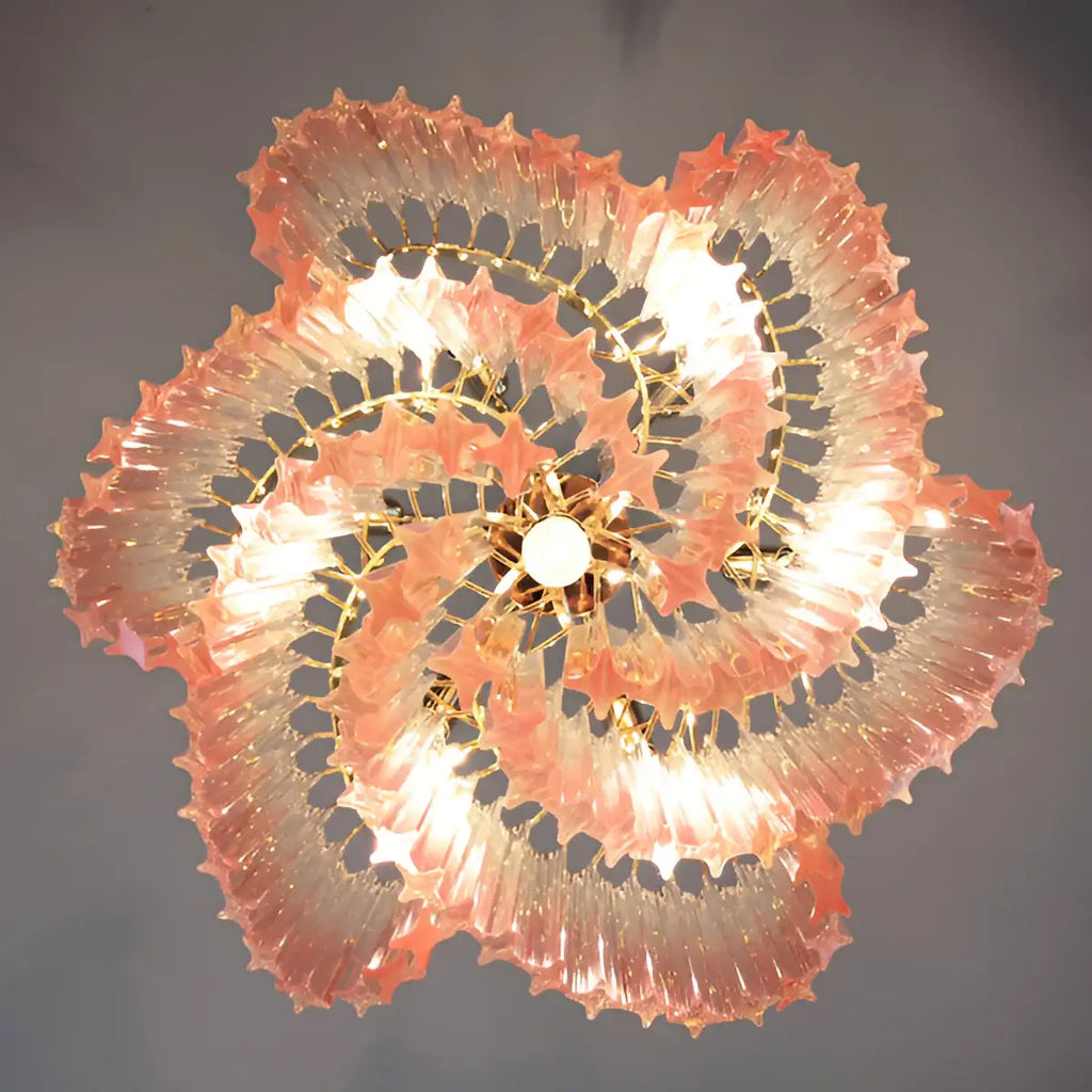 Murano Shaded Pink Prism Chandelier product image