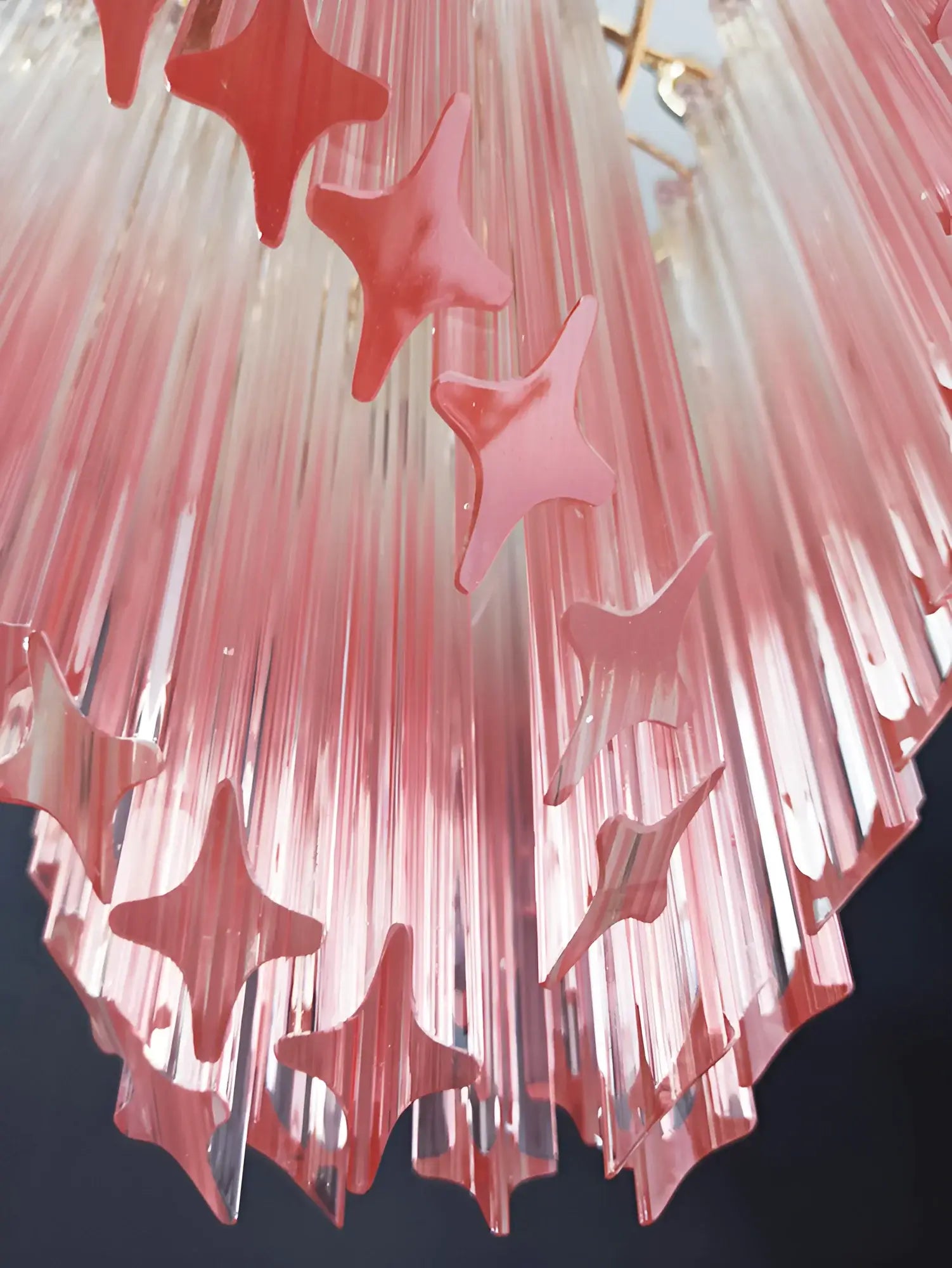 Murano Shaded Pink Prism Chandelier product image