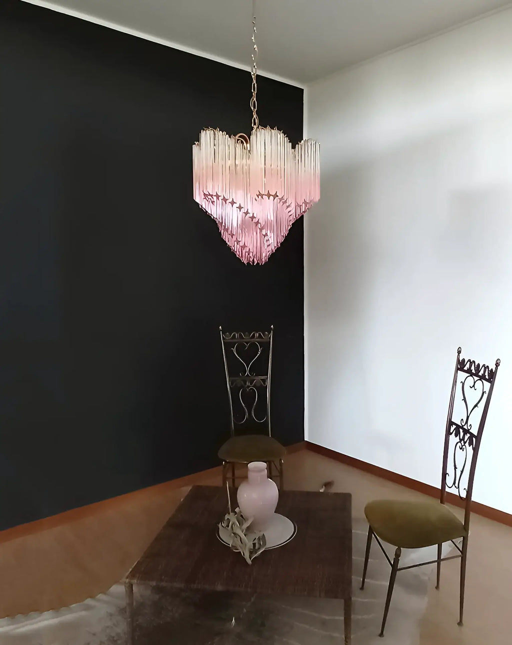 Murano Shaded Pink Prism Chandelier product image