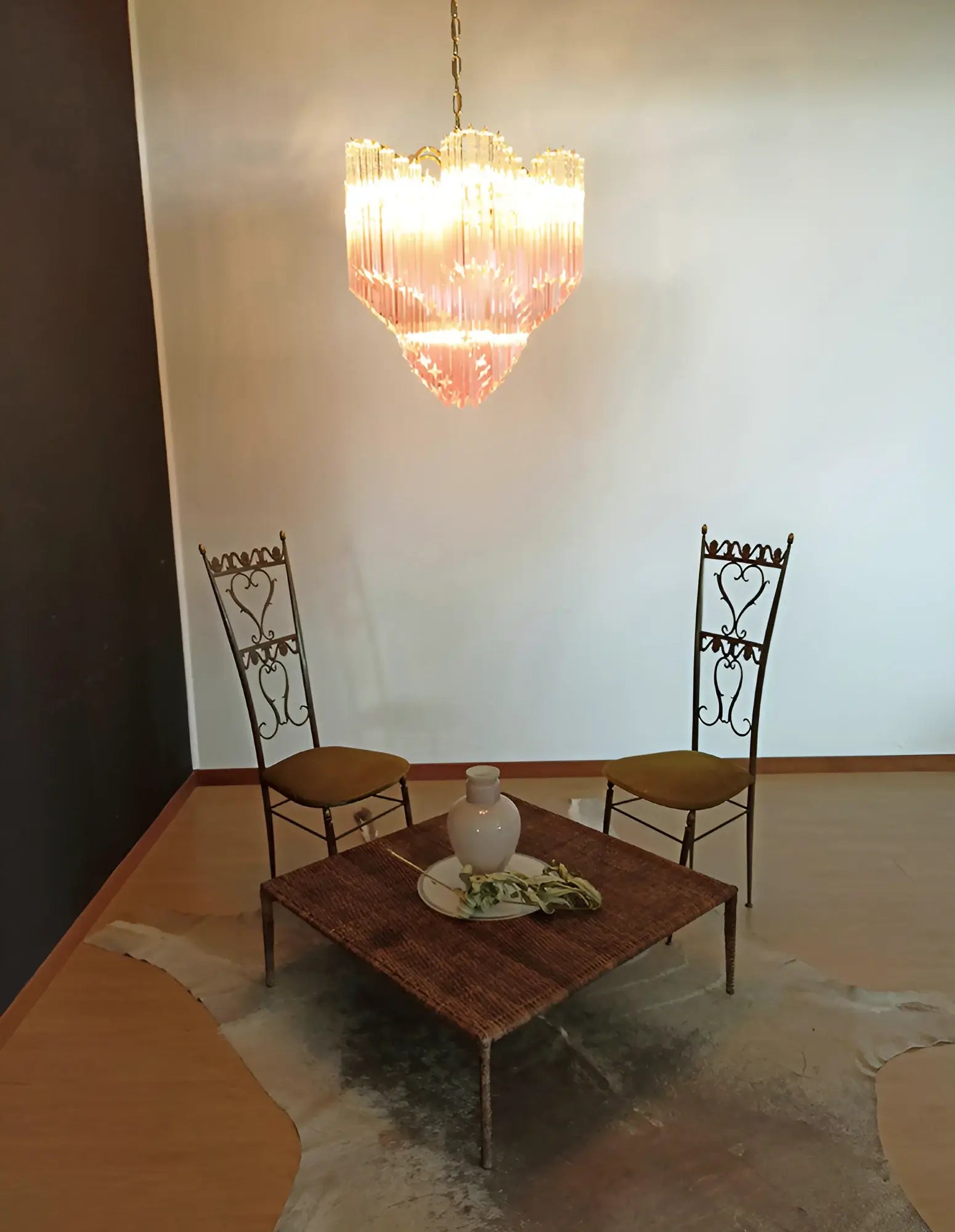 Murano Shaded Pink Prism Chandelier product image