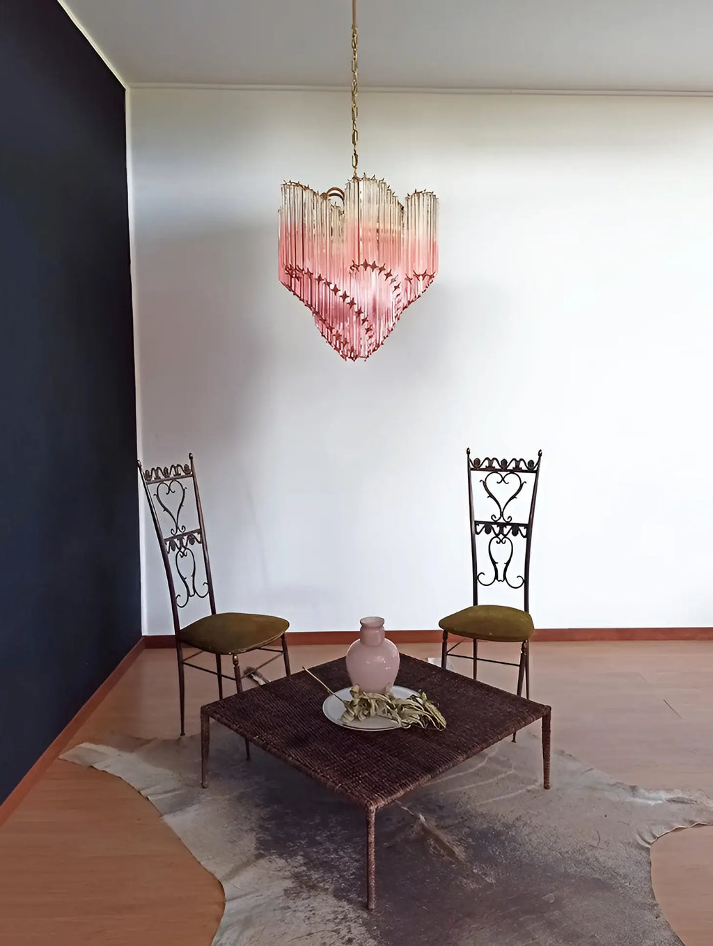 Murano Shaded Pink Prism Chandelier product image