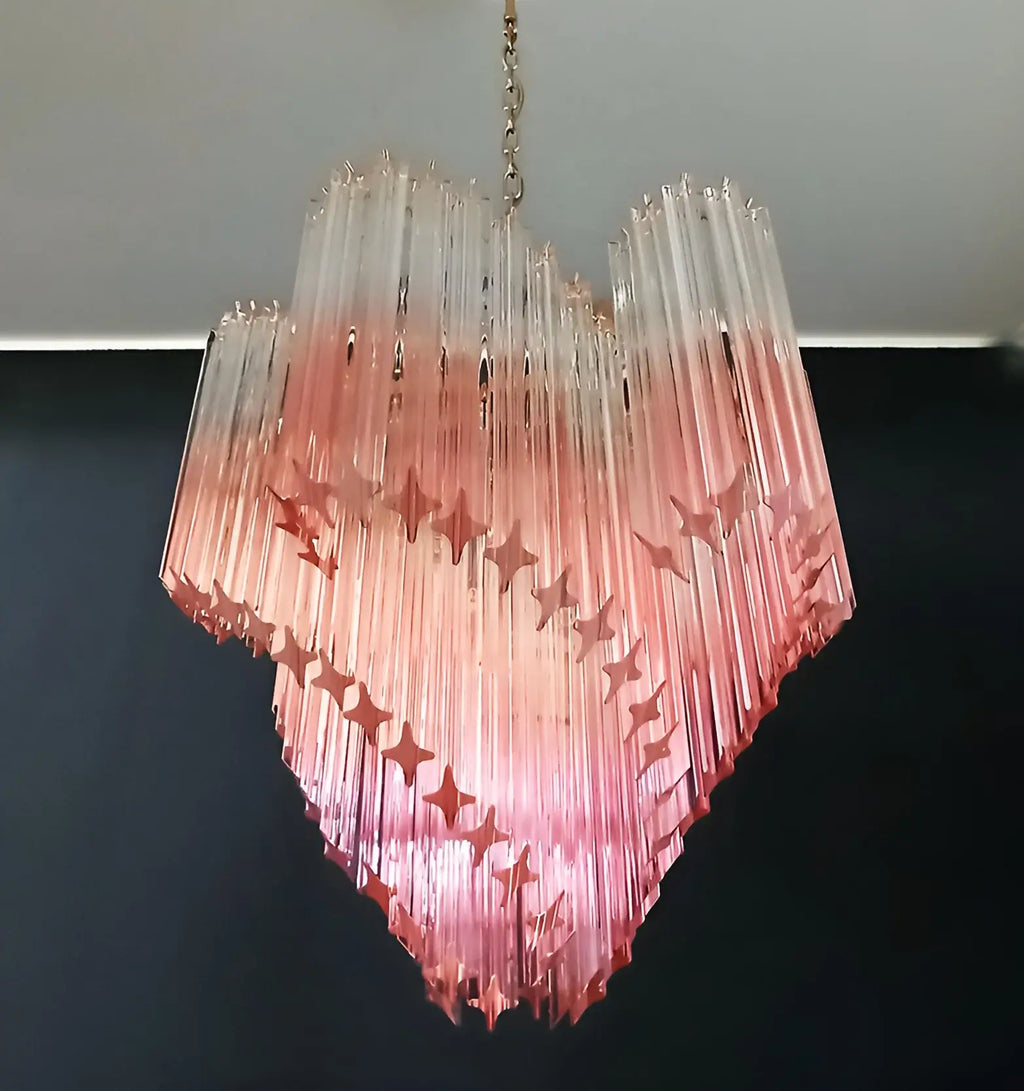 Murano Shaded Pink Prism Chandelier product image