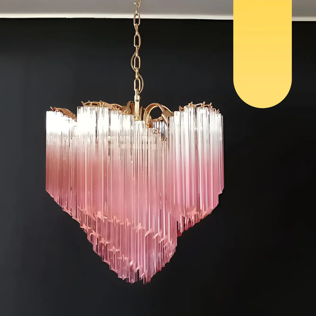 Murano Shaded Pink Prism Chandelier product image