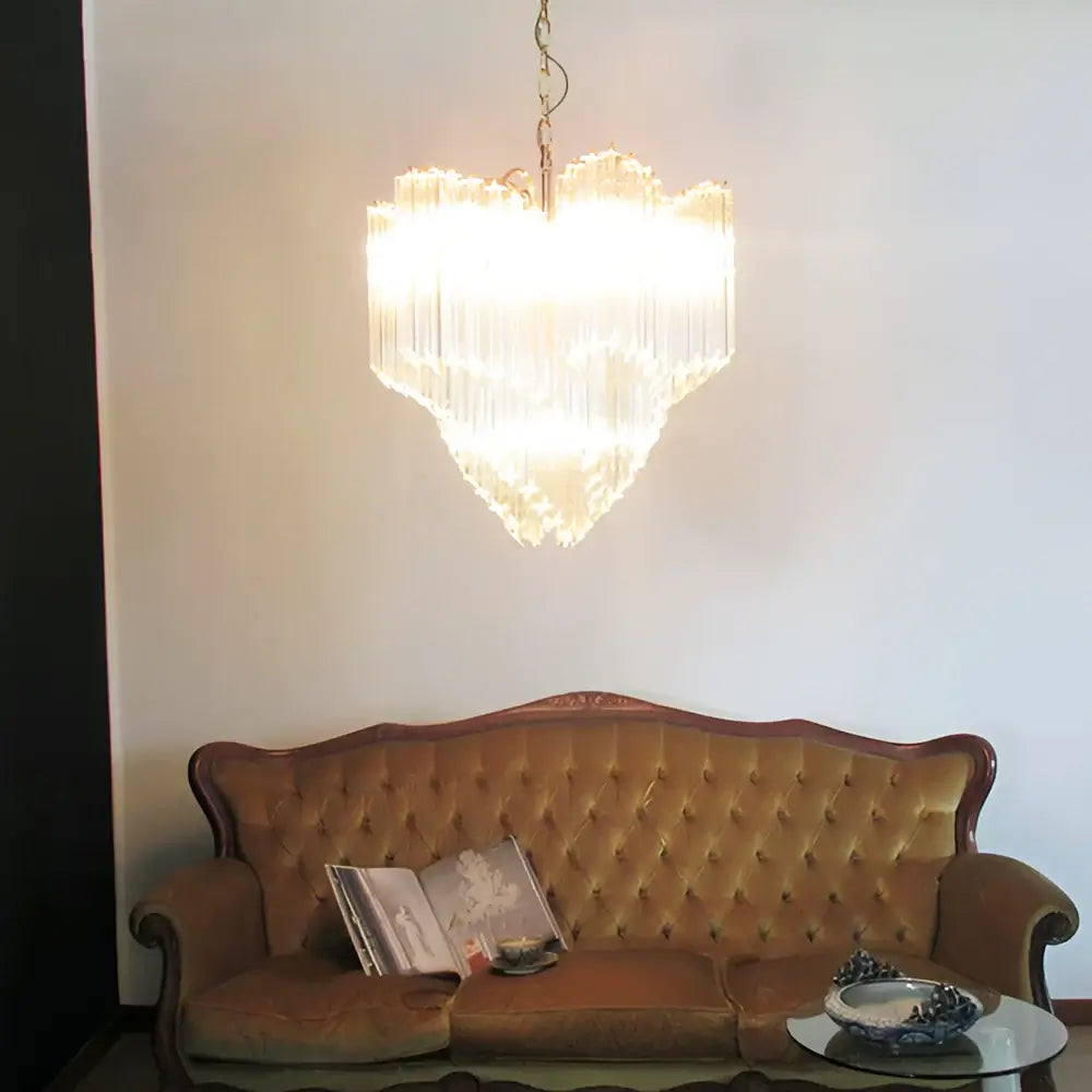 Murano Shaded Trasparent Prism Chandelier detail view