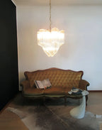 Murano Shaded Trasparent Prism Chandelier material and finish detail