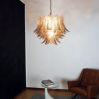 Murano Smoked Ferns Glass Chandelier detail view