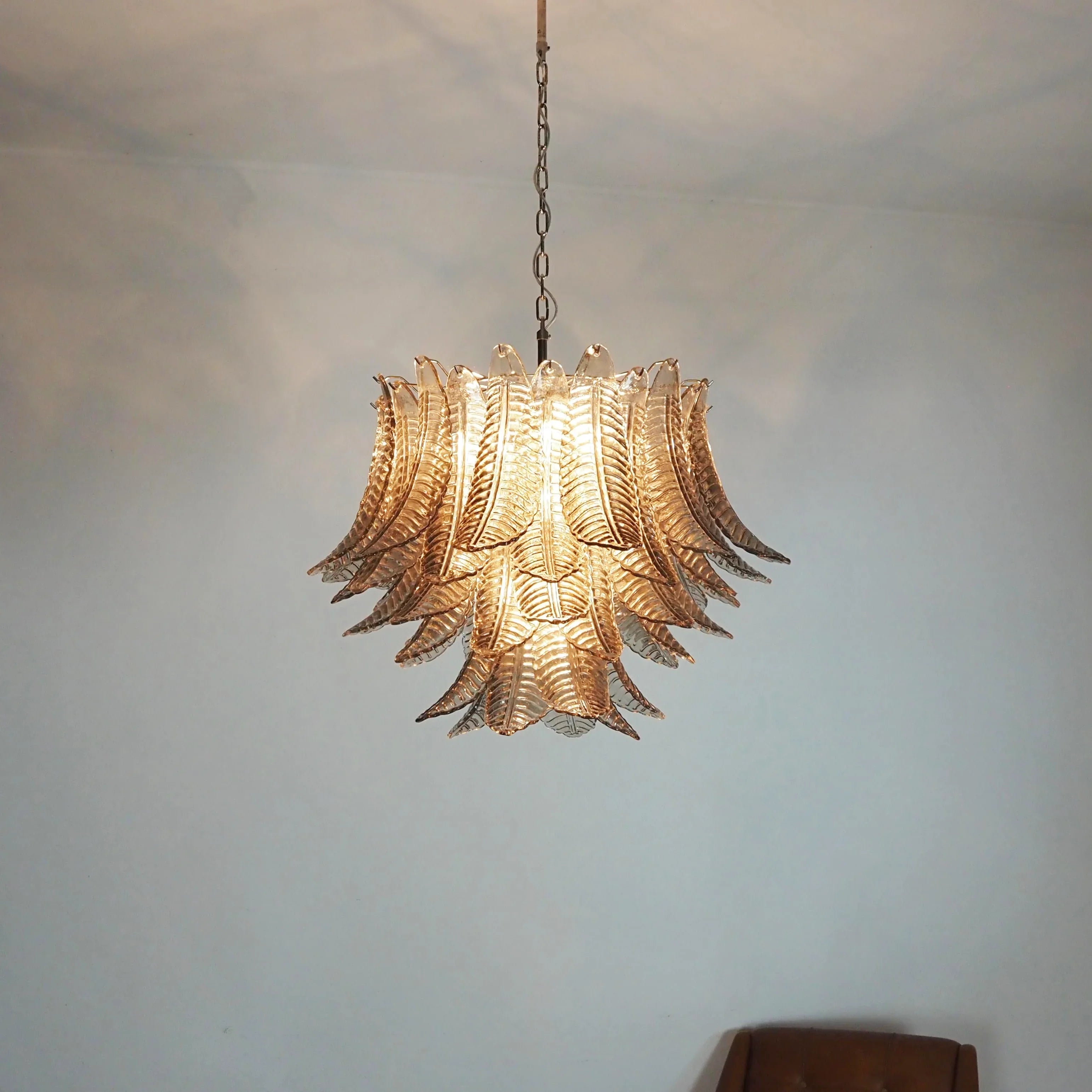 Murano Smoked Ferns Glass Chandelier product image