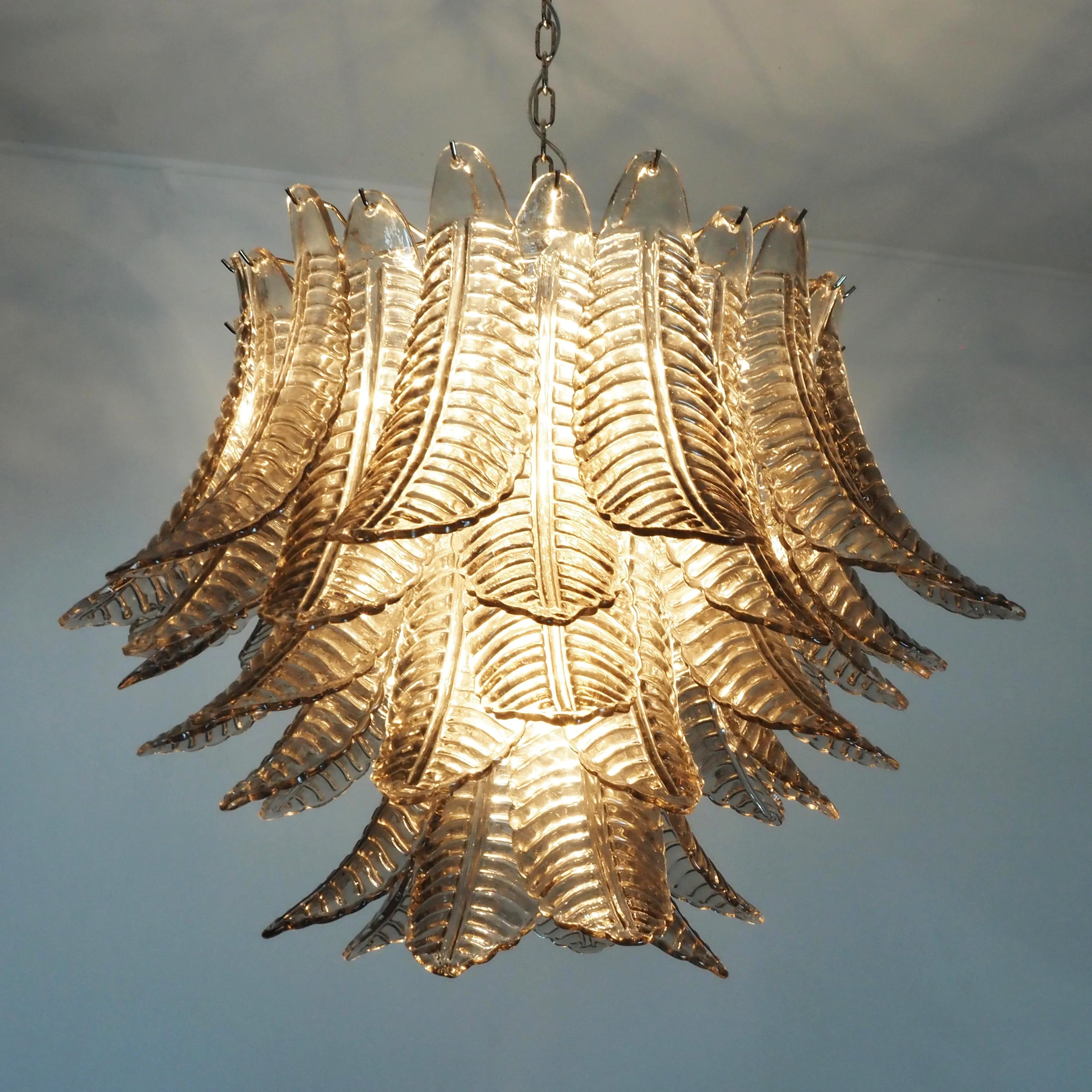 Murano Smoked Ferns Glass Chandelier product image