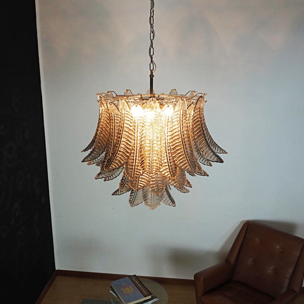 Murano Smoked Ferns Glass Chandelier product image