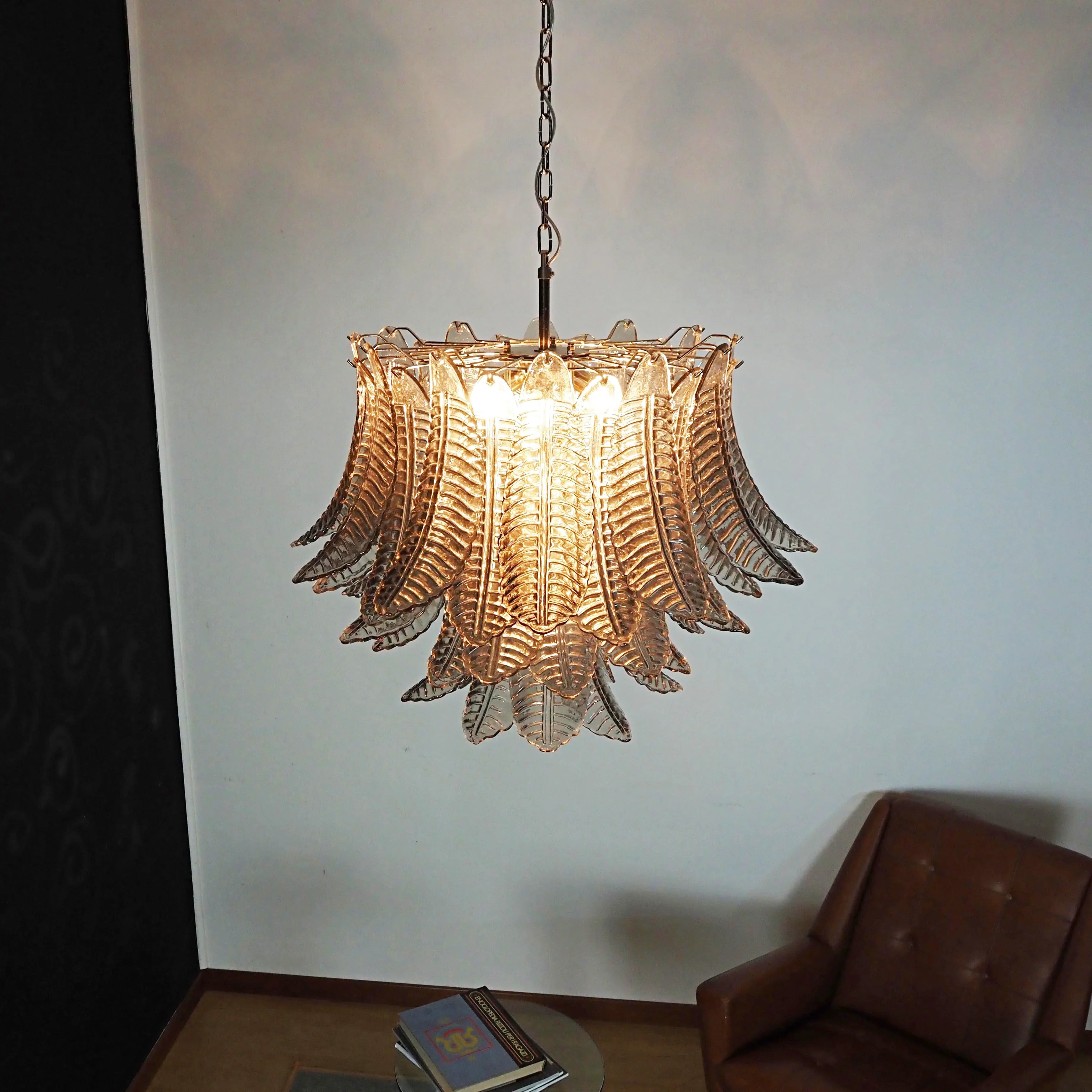 Murano Smoked Ferns Glass Chandelier product image