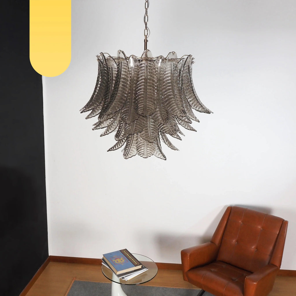 Murano Smoked Ferns Glass Chandelier product image