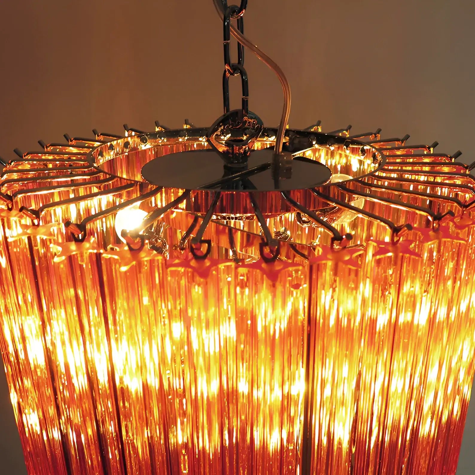 Murano Spiral Amber Prism Glass Chandelier product image
