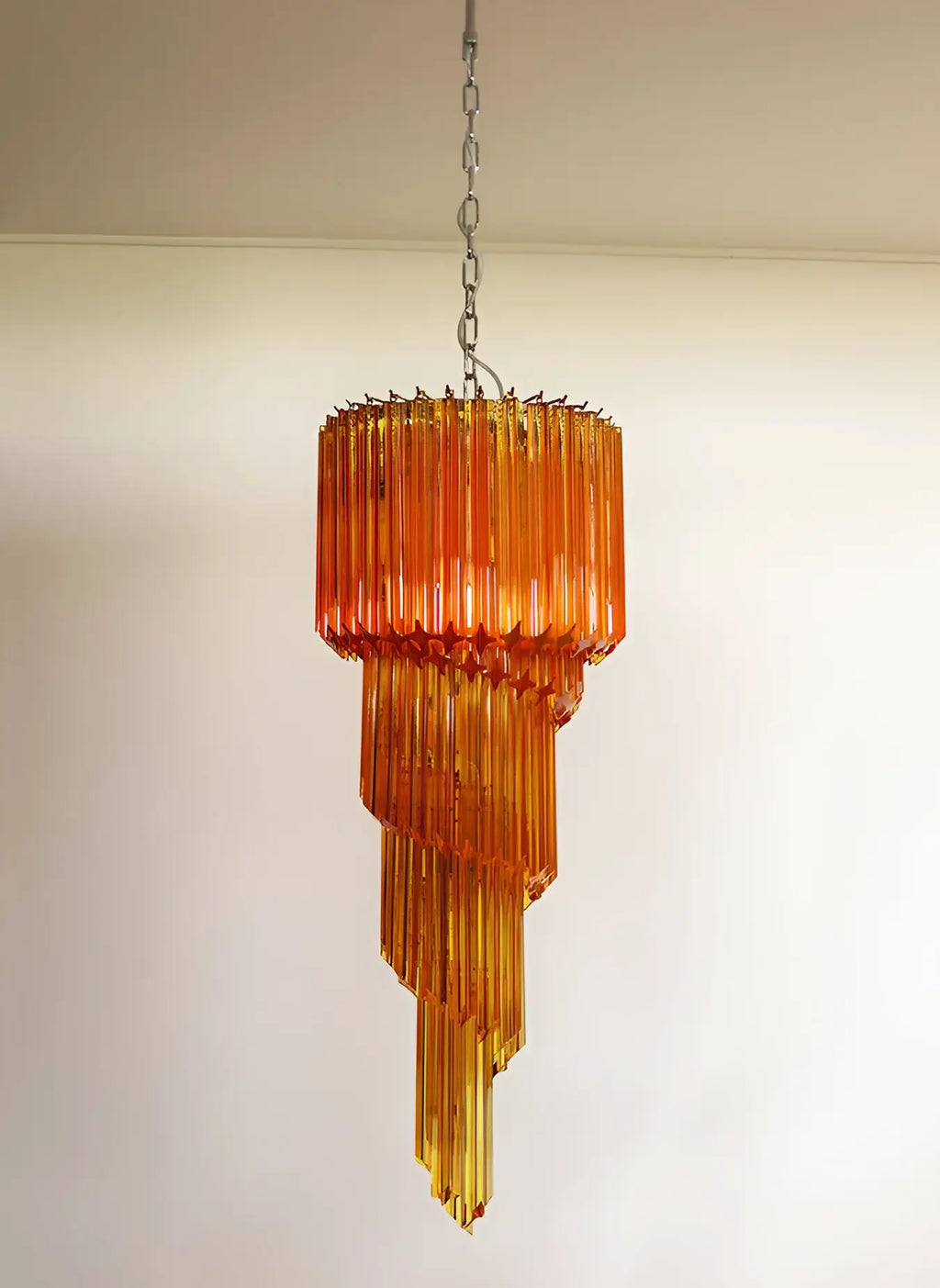 Murano Spiral Amber Prism Glass Chandelier product image