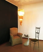 Murano Spiral Amber Prism Glass Chandelier material and finish detail