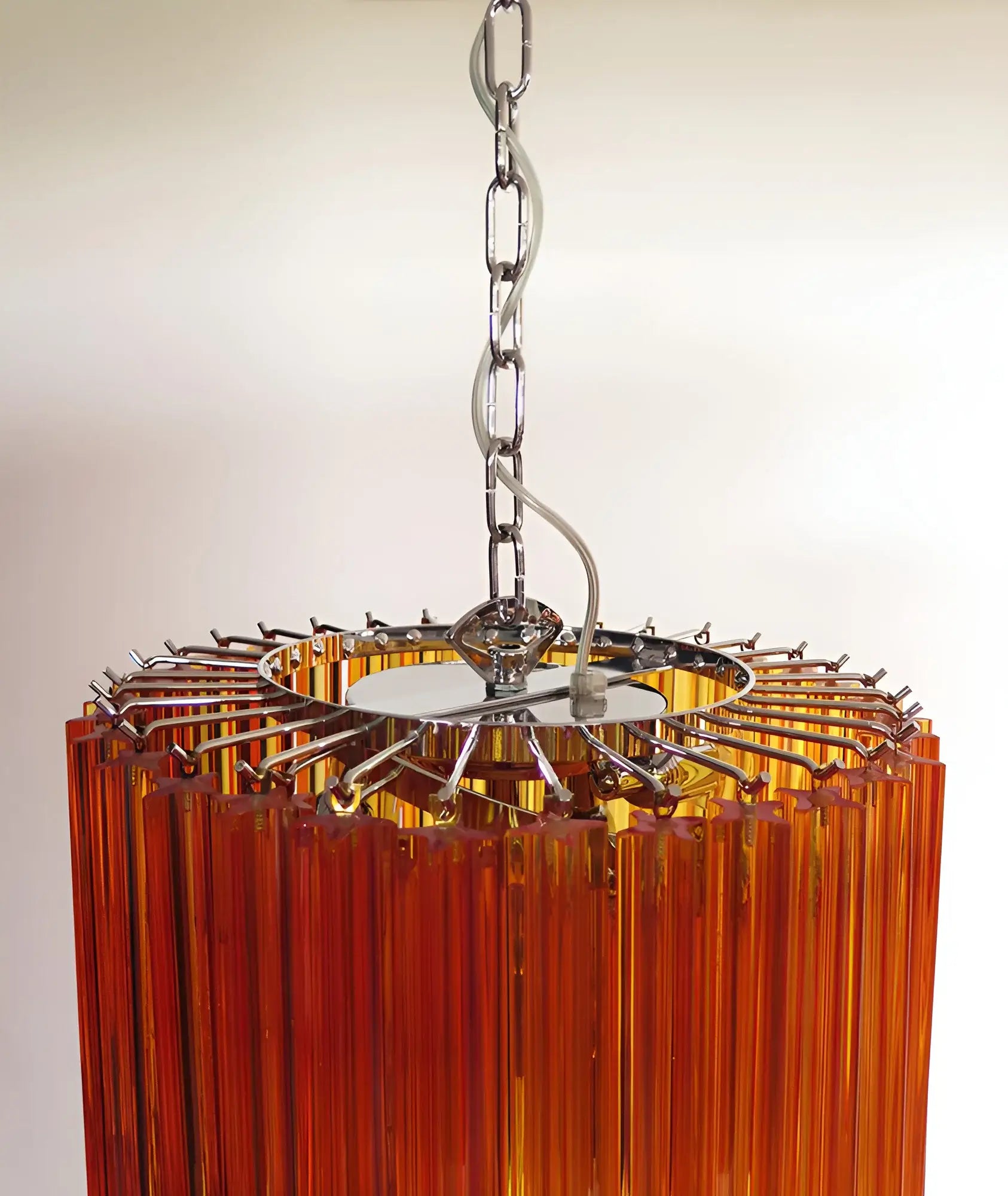 Murano Spiral Amber Prism Glass Chandelier product image