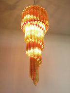 Murano Spiral Amber Prism Glass Chandelier product image