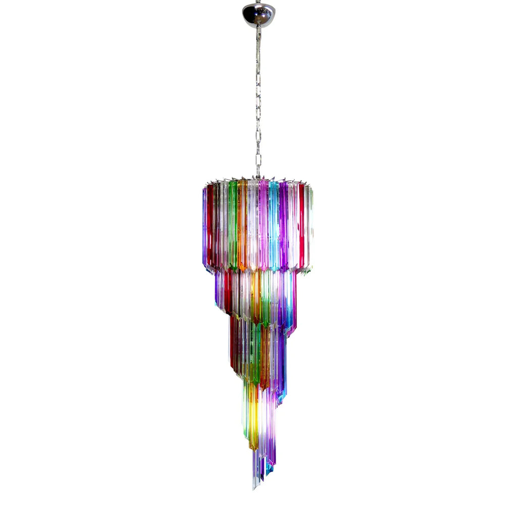 Murano Spiral Multicolor Prism Glass Chandelier product image