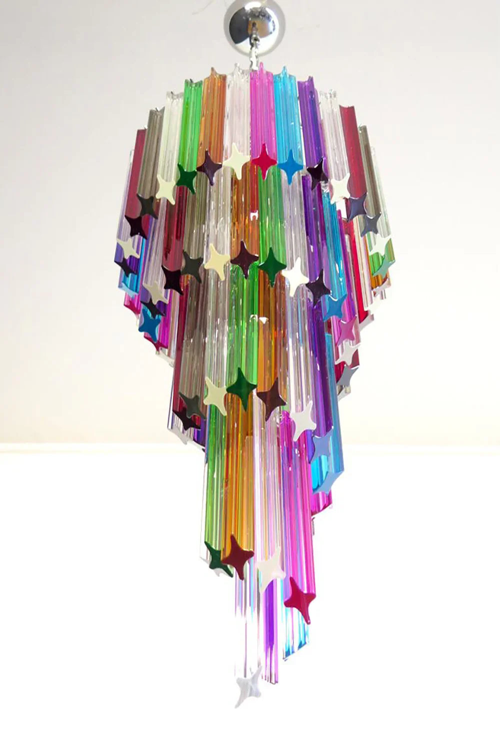 Murano Spiral Multicolor Prism Glass Chandelier product image