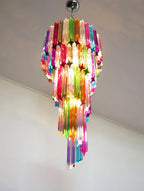 Murano Spiral Multicolor Prism Glass Chandelier product image