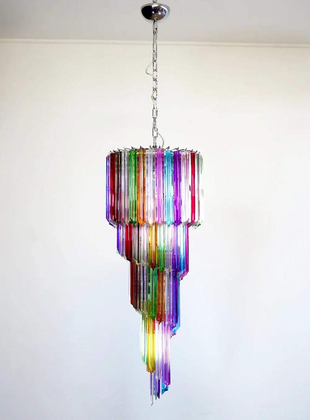 Murano Spiral Multicolor Prism Glass Chandelier product image